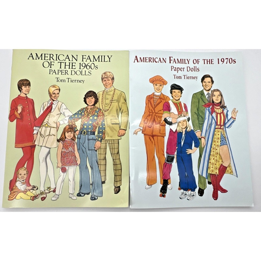 Paper Dolls American Family Of The 1960 1970s Fashion History Uncut Lot of 2 Vtg